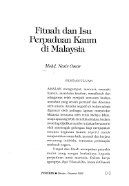 Malaysia ialah salah satu negara yang mempunyai pelbagai kaum. Pdf Fitnah Dan Isu Perpaduan Kaum Di Malaysia