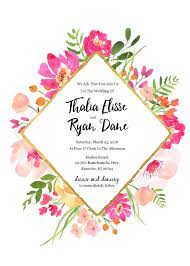 Gold Floral Free Editable Wedding Invitation Printable Wedding Invitations Free Wedding Invitations Free Printable Wedding Invitations