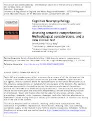 PDF) Assessing semantic comprehension