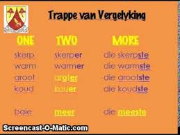 Eps Gr4 Revision Afrikaans Trappe Van Vergelyking Afrikaans Afrikaans Language Teaching Grade