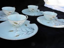 102 pieces solid gold disposable plates, gold plastic plates, premium plastic party plates includes: Gold Silver Wheat Vintage Norcrest China Snack Sets Set For Four Cups Plates