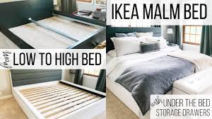 Rip the platform side trim to width. Ikea Malm Bed Frame Adding Under The Bed Storage Youtube