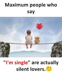 Maximum People Who Say I M Single Are Actually Silent Lovers Isn T It True We Love People But It Is English Love Quotes Fun Quotes Funny Friends Quotes Funny