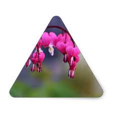 Bleeding Heart Flower Floral Botanical Love Pink Triangle Sticker Bleeding Heart Flower Flower Gift Bleeding Heart