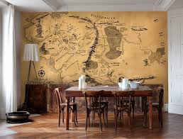 Papier Peint Steampunk Sur Un Pan De Mur El Senor De Los Anillos Decoracion De Unas Mapa De La Tierra Media