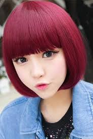 Maybe you would like to learn more about one of these? Red Blunt Cut Bob With Chinese Bang Novocom Top