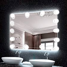 The ciccarelli is another white makeup vanity with lights. Hollywood Led Vanity Lights Strip Kit With 14 Dimmable Light Bulbs For Full Body Length Mirror And Bathroom Wall Mirror Plug In Mirror Lights With Power Supply White No Mirror Included Pricepulse
