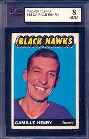 1965-66 TOPPS HOCKEY NHL #58 Camille Henry KSA 8 NM-MINT Chicago Black Hawks