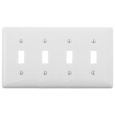 Hubbell Inc Np4w Wall Plate 4 Gang Toggle White Non Metallic Summit Electric Supply Wholesale Electrical Supplies And Tools Distributor