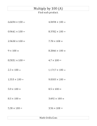 (fill in the blank spaces of the multiplication of a decimal by 10 or higher power of 10). Multiplying Decimals Thanksgiving Worksheet Printable Worksheets And Activities For Teachers Parents Tutors And Homeschool Families