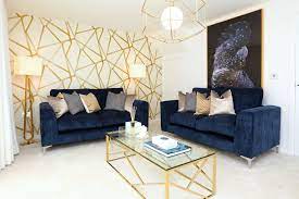 There are 189397 blue gold decor for sale on etsy, and they cost sgd 42.98 on average. Navy Gold Blue Sofas Living Room Gold Living Room Decor Blue Living Room Decor