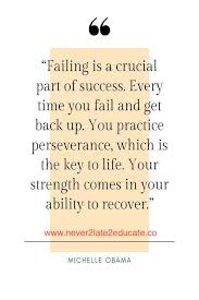 Failing Is A Crucial Part Of Success Michelle Obama Quotes Inspirational Quotes Failure Quotes
