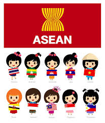 Girls Of Asean With Flag Aec Stock Illustration History Of Myanmar Flag Country Costumes