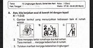 Download buku siswa kurikulum 2013 kelas 6 revisi 2018 tema 5 wirausaha (download disini). Soal Ulangan Kelas 1 Tema 6 Lingkungan Bersih Sehat Dan Asri Sekolahdasar Net