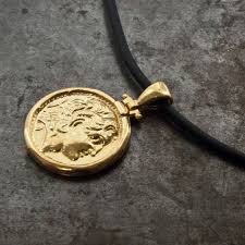 Men's sterling silver cuban curb chain necklace. Gold Greek Ancient Coin Necklace Men Coin Pendant Alexander The Great Statement Unisex Necklace Greek Jewelry Coin Necklace Ancient Coin Pendant Greek Jewelry