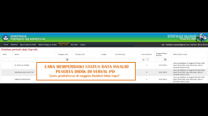 Kan klo operator mo perbaiki pastilah buka verval jd d jamin data. Data Peserta Didik Invalid Di Vervalpd Youtube