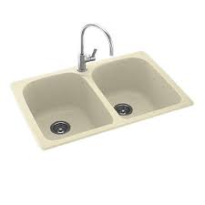 Browse kitchen sinks by stainless steel guage, number of bowls, dimensions or installation type. Swan Dual Mount 33 Solid Surface Double Bowl Kitchen Sink At Menards