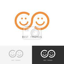 The easiest way to create business logos online. Nejlepsi Pratele Logo Dve Usmivajici Se Tvare A Symbol Nekonecna Fototapeta Fototapety Kamos Navzdy Spoluprace Myloview Cz