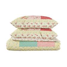 New french provincial quilt set block printed quilted bedspread handmade doona. Hypoallergenic Soft Microfiber Sweet Dreams Patchwork Pastel Floral Print Quilt Sham Set Target