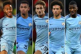 The table lists the player's age, nationality, and performance data; Manchester City Players Out