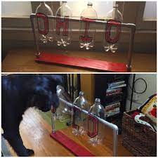 These dog owners are always looking for ways to entertain and challenge their golden retriever puppies. Diy Treat Dispenser Using Only Pvc Piping Screws And A Board Dogtoy Dog Diy Ohiostate Buckeyes Diy Dog Stuff Diy Dog Food Homemade Dog Toys
