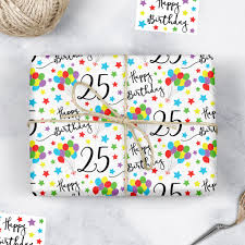 Be inspired and try out new things. 25th Birthday Gift Wrapping Paper Gift Tags Iconic Hunts England