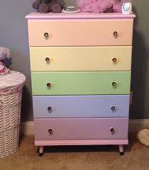 Granny S Dresser Redone For Arya Pastel Rainbow Dresser Girls Dresser Antique Dresser Makeover Girls Rainbow Bedroom Unicorn Room Decor Unicorn Bedroom