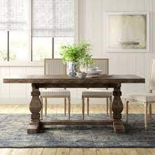 Usually ships within 2 to 3 days. Farmhouse Rustic Trestle Dining Tables Birch Lane