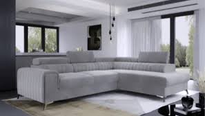 Lawrence Storage Sofa Bed Plush Grey Fabric