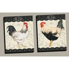 set of 2 le coq rooster art prints