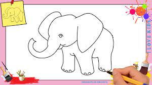 Dessin éléphant 4 - Comment dessiner un éléphant FACILEMENT etape par etape  pour ENFANTS - YouTube