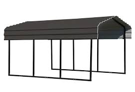 Caravan best carport kits 7. Arrow Galvanized Steel Carport 10 X 15 X 7 Ft Black Charcoal Walmart Com Walmart Com