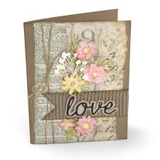 Get out some card stock, gather your ink pads, and don't forget your stamping blocks! Love Funky Floral Card Floral Cards Tim Holtz Cards Sizzix Cards