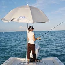 Large fishing umbrella with overwrap. Umbrella On Boat Umbrella Boat Shades