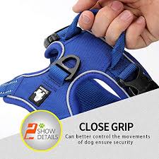 Juxzh Soft Front Dog Harness Best Reflective No Pull Harness With Handle And Two Leash Attachments