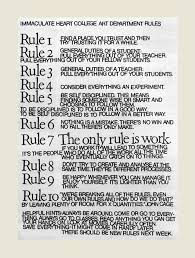 Immaculate Heart College Art Department Rules Dane Homenick College Art How To Plan Business Planning