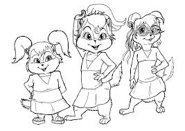 Which colors will you use to color this cartoon character coloring picture? The Chipmunks Group Dance Coloring Page Free Printable Coloring Pages For Kids