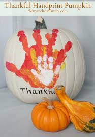 Thankful Handprint Pumpkin Thanksgiving Crafts Pumpkin Decorating Thanksgiving Decorations