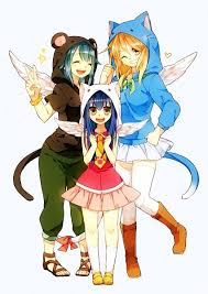 Fairy Tail Girls In Exceed Costumes Livi As Lily Lucy As Happy And Wendy As Carla Fairy Tail Girls Fairy Tail Fairy Tail Guild