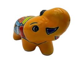 Escultura de elefante de Talavera, linda cerámica mexicana, arte popular  para interiores y exteriores, decoración del hogar, hecha a mano, pintada a  ...