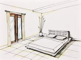 Tempat tidur yang minimalis tidak selalu berwarna putih dengan kayu berwarna coklat. Sketsa Desain Interior Kamar Tidur Perspektif Cek Bahan Bangunan