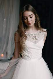 Ready To Ship Sample Tulle Wedding Gown Gardenia Lace Etsy Tulle Wedding Gown A Line Bridal Gowns Wedding Dress Long Sleeve