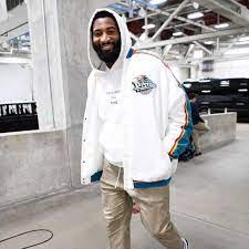 Light weight fleece hoodie with screenprinted graphics. White Hoodie Worn By Andre Drummond On The Instagram Account Leaguefits Spotern