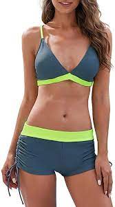 Amazon Com Century Star Women S Two Piece Swimsuit Halter Printed Top With Boyshort Bo In 2021 Womens Swimsuits Bikini Bathing Suit Styles Tankini Swimsuits For Women