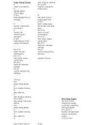 Am dm g bila tiba saat berganti dunia. Lirik Lagu N Chords