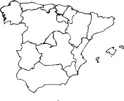 Spain map outline high resolution stock photography and. Geography Outline Europe Map Spain Regions Blank Clipart Images