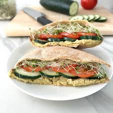 Veggie Pita Sandwiches With Avocado Hummus Vegan Recipe Via Www Yourchoicenutrition Com Healthy Pita Recipes Avocado Hummus Recipe Pita Sandwiches
