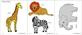 Safari coloring page outlined jungle animals. Safari Or African Savanna Animals Free Printable Templates Coloring Pages Firstpalette Com