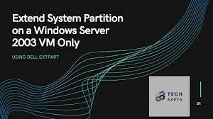 Extend System Partition On A Windows Server 2003 Vm Using Dell Extpart Expanding System Partition Youtube