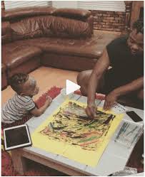 Olamide and his son batifeori maximilliano adedeji rocking 'twinning' hair styles. Adorable Photos Of Olamide And Son Making Artwork Celebrities Nigeria